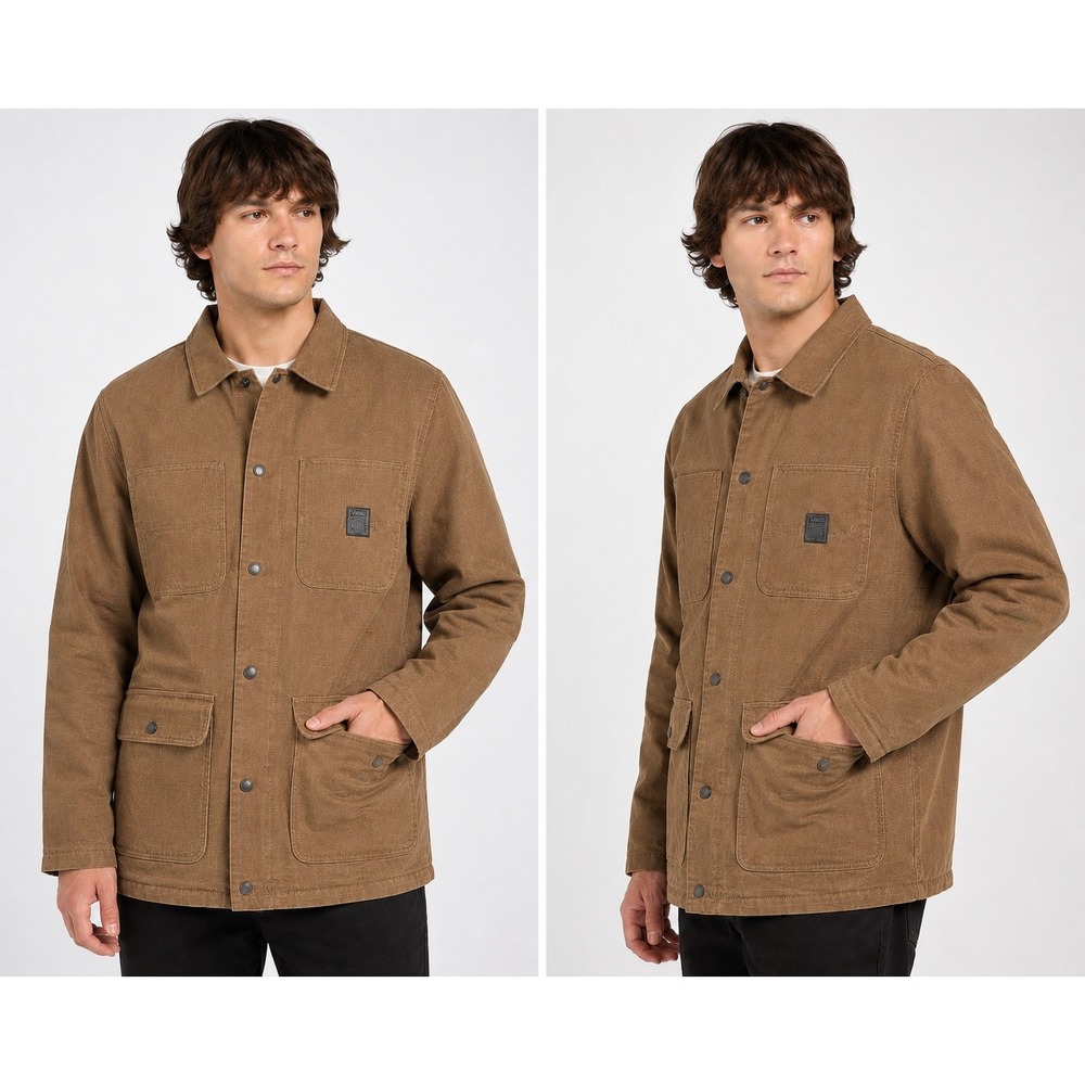 Vans Drill Chore Coat Lined Brown Demitasse Ripstop Jacket VN0A456ZTT5 Mens XL